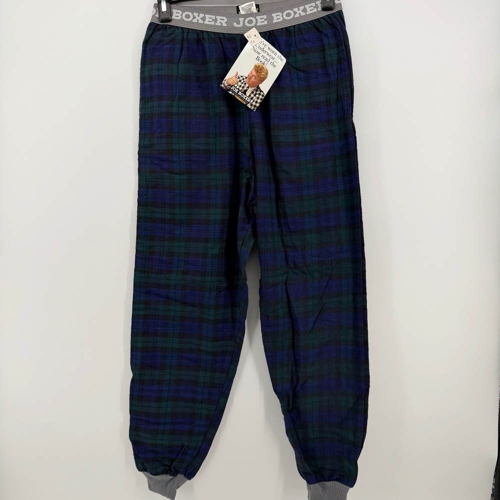 Vintage 90s Joe Boxer Plaid Flannel‎ Pajama Pants Joggers NWT Medium Grunge